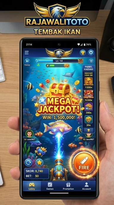 Tampilan utama aplikasi rajawalitoto dengan berbagai pilihan APK.